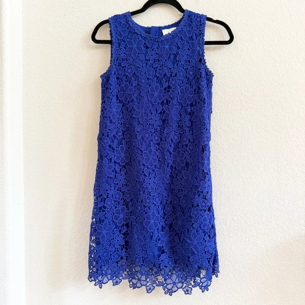 Kate Spade Girls Floral Guipure Lace Shift Dress Size 14Y Event Easter Wedding